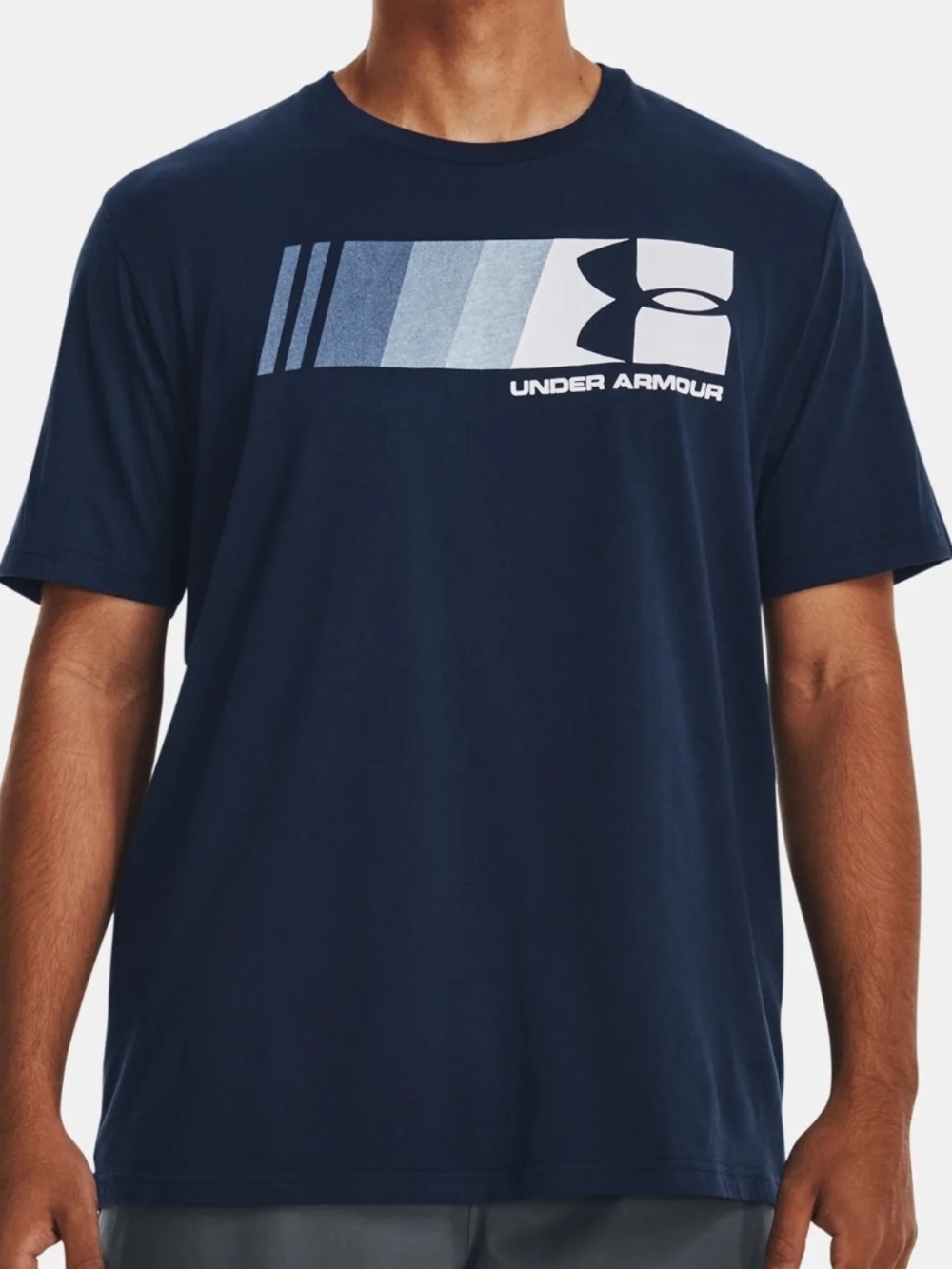 Under Armour Navy Short-Sleeve Logo Tee with Gradient Graphic